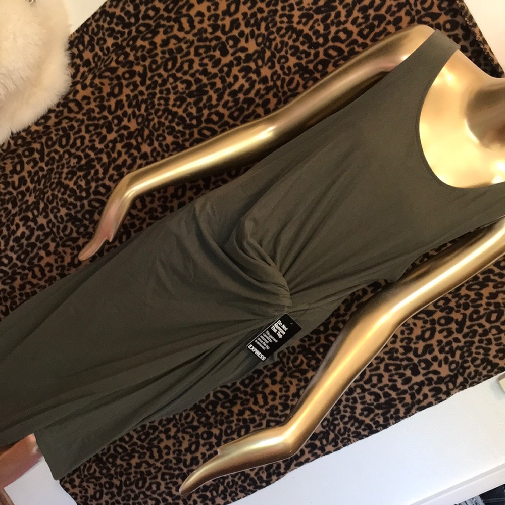 Express olive green asymmetrical dress